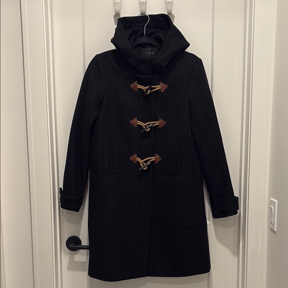 J. Crew Black Pea Coat with Classic Design